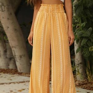 Paperbag wideleg pants